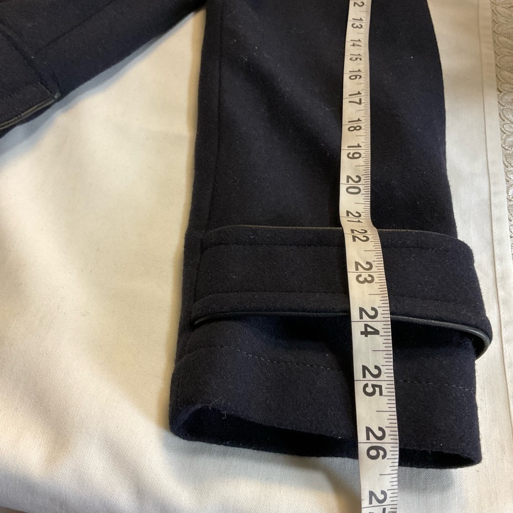 Express Men’s Black Wool Blend Toggle Hooded Coat Size S - Picture 8 of 11